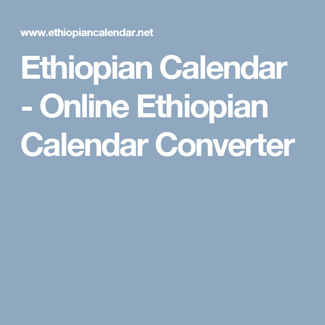 ethiopian date converter online